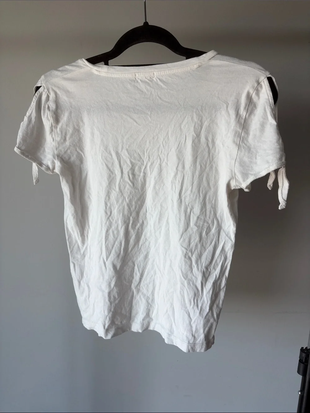 J. Crew White Short-Sleeve Tie-Sleeve Tee